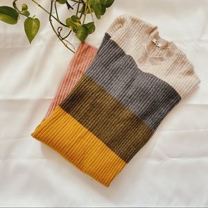 madewell colorblock midi sweater dress